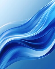 Wall Mural - abstract blue waves flowing across a light blue background creating a modern aesthetic