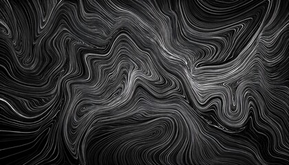 Poster - abstract black and white fluid lines, artistic swirling curves with graphic elegance for modern design projects
