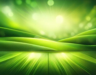 Wall Mural - beautiful abstract lights of green nature using as background or wallpaper concept