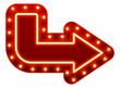 © Matakeris Creative - Red arrow light bulb sign