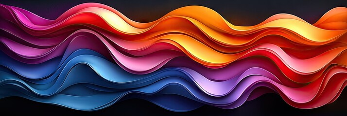 Wall Mural - Abstract Colorful Waves Flowing Design