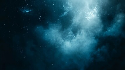 Wall Mural - a blue sky with stars and a cloud