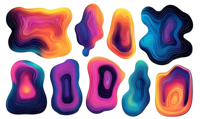 Wall Mural - Collection of organic, fluid blob shapes in vibrant colors