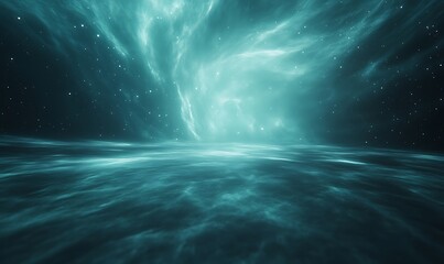 Aufkleber - A mesmerizing cosmic scene featuring ethereal light and swirling patterns, creating a sense of depth and tranquility in a vast, dark expanse.