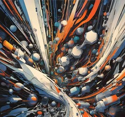 Wall Mural - illustration of abstract technology background.