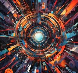 Wall Mural - illustration of abstract technology background.