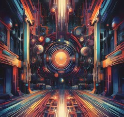Wall Mural - illustration of abstract technology background.
