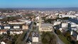 Aerial View of Epernay, France with Historic Church and Urban Streets 