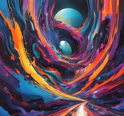 Wall Mural - illustration of abstract technology background.