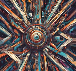 Wall Mural - illustration of abstract technology background.