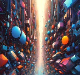 Wall Mural - illustration of abstract technology background.