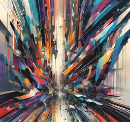 Wall Mural - illustration of abstract technology background.