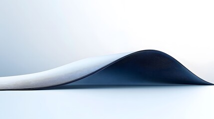 Abstract wave shaped object in white and blue with subtle background design and texture