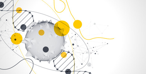 Aufkleber - Abstraction on a scientific medical theme. Creative image of a DNA molecule with art elements.