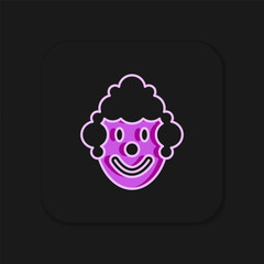 Wall Mural - Filled outline Clown head icon isolated on black background. Flat filled outline style with shadow. Vector