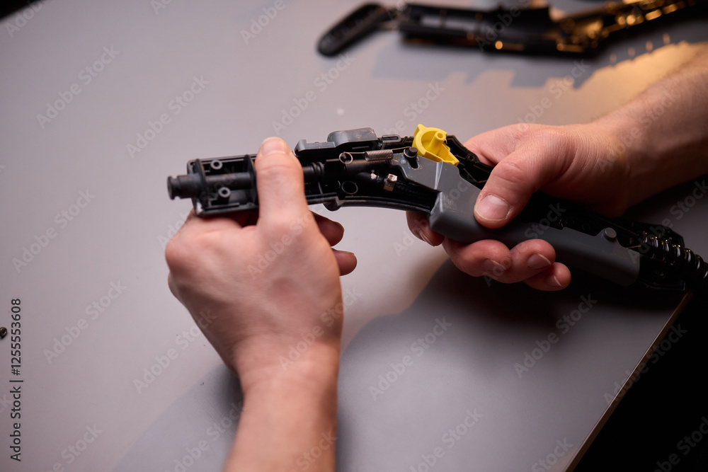 Stock-Foto „Disassembling a Firearm A Detailed Step by Step Process for ...