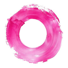 Wall Mural - pink watercolor paint splash in ring shape isolated on white or transparent png