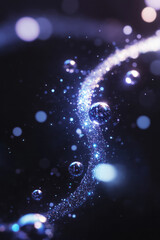 Aufkleber - A sleek, futuristic depiction of a crystalline atomic structure, with iridescent orbits and