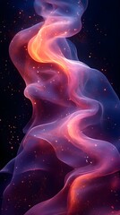 Wall Mural - a subtle neon glow in deep navy, with barely-there futuristic elements.