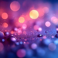 Wall Mural - a subtle shimmer effect with blurred circles fading into a pale lavender backdrop.