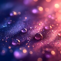 Wall Mural - a subtle shimmer effect with blurred circles fading into a pale lavender backdrop.