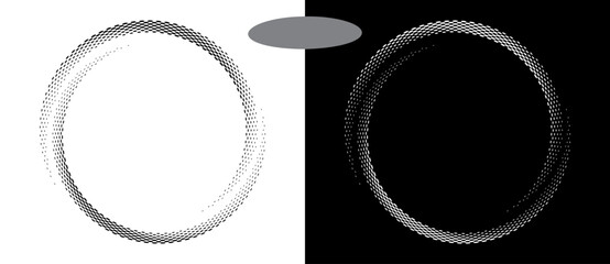 Wall Mural - modern abstract background. halftone ovals in circle form. round logo, design element or icon. vecto