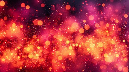 Canvas Print - Festive red and gold bokeh lights, celebratory background