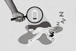 © deagreez - Photo cartoon comics sketch collage picture of arm finding loupe recharging lady isolated drawing background
