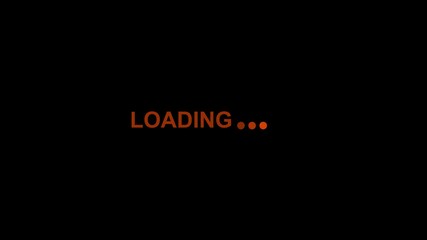 Animated Loading text on black background. Loading animation screen motion graphics. loading in progress 4k video footage.