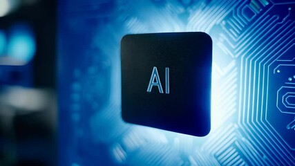 Wall Mural - artificial intelligence chip display