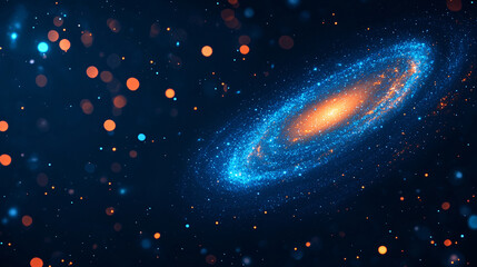 Wall Mural - Digital space abstract graphic poster with galaxy and nebula