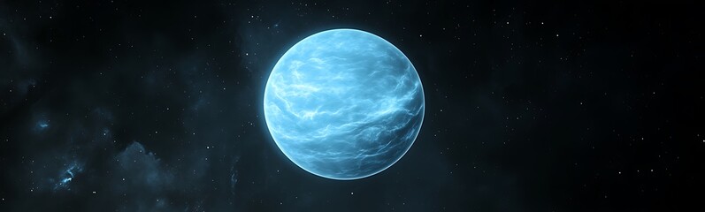 Aufkleber - A glowing blue planet surrounded by a starry space backdrop, showcasing the beauty of the universe.