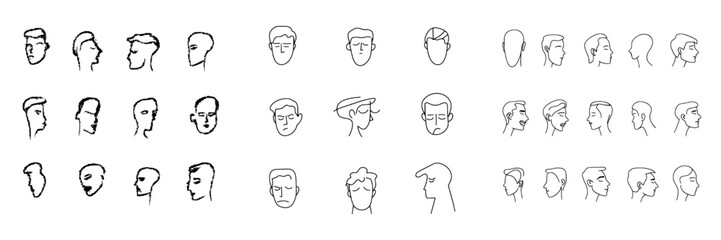 A simple template design featuring a one-line continuous modern face illustration