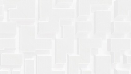 Leinwandbilder - abstract 3d white geometric pattern with shadowed raised blocks for wall art, texture design, or background