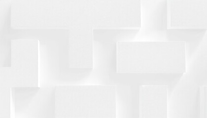 Aufkleber - abstract 3d white geometric pattern with shadowed raised blocks for wall art, texture design, or background