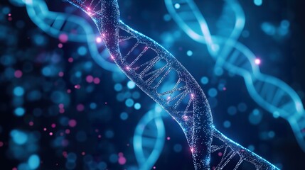 Glowing Neon DNA Strand
