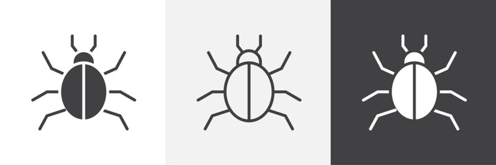 Bug vector icons collection graphic designs for ui designs