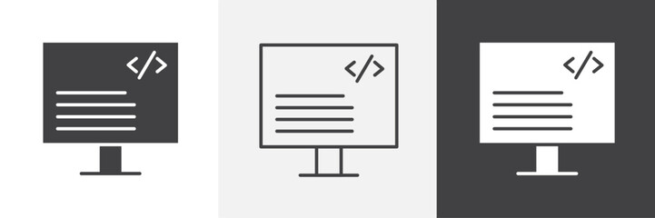 Display code vector icons collection graphic designs for ui designs