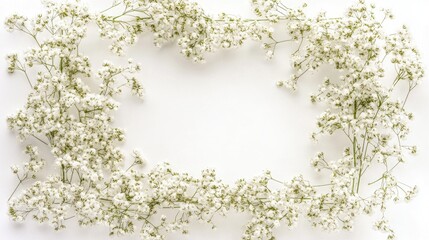 Poster - A delicate frame adorned with baby's breath flowers, perfect for romantic occasions or as a decorative piece