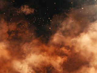 abstract cosmic nebula with glowing dust and floating particles in deep space