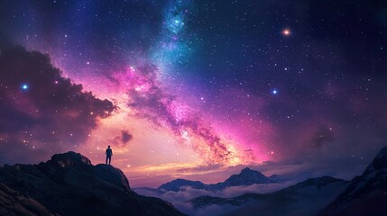 Wall Mural - purple milky way universe