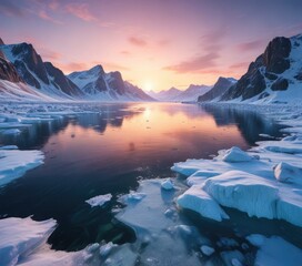 Wall Mural - The frozen landscape of the world's largest and deepest freshwater lake, serene, peaceful