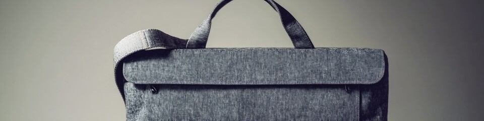 Wall Mural - A gray bag with a colorful ribbon tied around it, perfect for wrapping small gifts or presents