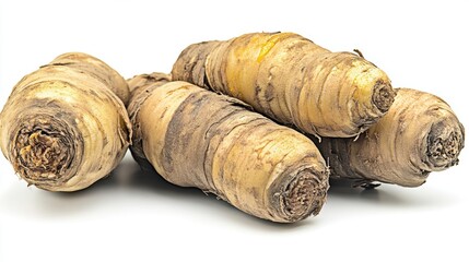 Wall Mural - Close-Up of Freshly Harvested Root Vegetables Showcasing Natural Textures and Colors