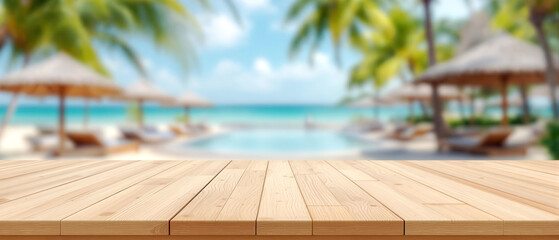 Wall Mural - beautiful beach resort banner with copy space
