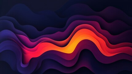 Wall Mural - Abstract colorful wave design with rich gradients on a dark background.