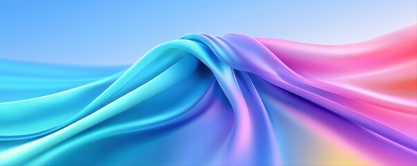 Wall Mural - Abstract colorful wave pattern, smooth texture, soft gradient background.