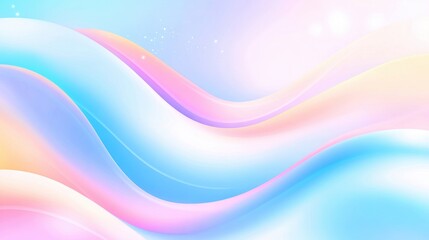Wall Mural - Abstract flowing waves in pastel colors create a serene and dreamy background.