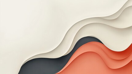 Wall Mural - Abstract paper waves in soft colors creating a modern design, perfect for backgrounds and graphics.