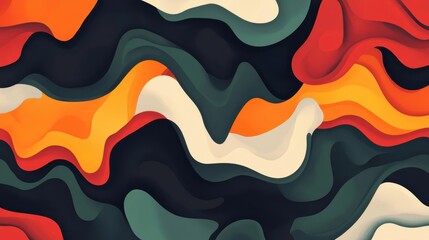 Wall Mural - Abstract wave pattern with vibrant colors, suitable for backgrounds and design projects.